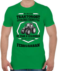 printfashion TRAKTOROS SZÜLINAP - Február - Férfi póló - Zöld (2646809)