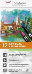 Tombow Marker caligrafic 2 in 1, ABT Dual Brush Pen, Pastel Colours, 12 culori/set Tombow ABT-12P-2 (ABT-12P-2)