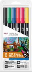 Tombow Marker caligrafic 2 in 1, ABT Dual Brush Pen, Primary Colours, 6 culori/set Tombow ABT-6P-1 (ABT-6P-1)