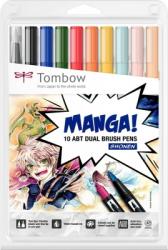 Tombow Marker caligrafic 2 in 1, ABT Dual Brush Pen, Manga Shonen, 10 culori/set Tombow ABT-10C-MANGA1 (ABT-10C-MANGA1)