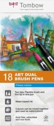 Tombow Marker caligrafic 2 in 1, ABT Dual Brush Pen, Primary Colours, 18 culori/set Tombow ABT-18P-1 (ABT-18P-1)