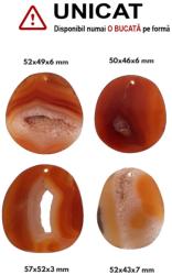  Pandantiv Carneol Druzy Picatura cu Gaura - 50-57 x 43-52 x 5-7 mm