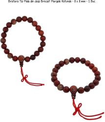  Bratara Tip Mala din Jasp Brecciat Margele Rotunde - 8 x 8 mm - 1 Buc