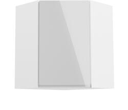 TEMPO KONDELA Felsőszekrény, fehér/fehér extra magasfényű, AURORA G60N