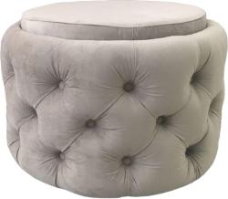 MobAmbient Taburet rotund gri - model CHESTERFIELD