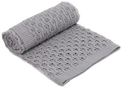 KikkaBoo Paturica tricotata din bumbac Bonbon 70x100cm Grey