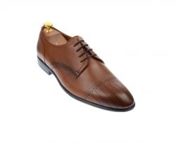 Lucas Shoes Pantofi barbati eleganti, cu siret, din piele naturala maro coniac - 702CON (702CON)