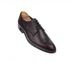 Lucas Shoes Pantofi barbati eleganti, cu siret, din piele naturala visinie - 702VISINIU (702VISINIU)