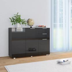 vidaXL Servantă, negru foarte lucios, 107x35x80, 5 cm (283719) Comoda