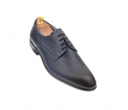 Lucas Shoes Pantofi derby barbati perforati, cu siret, din piele naturala bluemarin - 346ABLM (346ABLM)