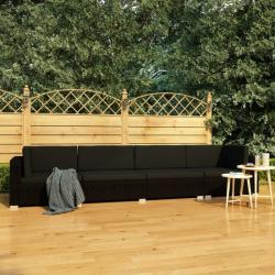 vidaXL Set mobilier de grădină cu perne, 4 piese, negru, poliratan (47271) - vidaxl
