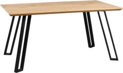 TEMPO KONDELA Étkezőasztal, tölgy/fekete, 140x80 cm, PEDAL - mindigbutor