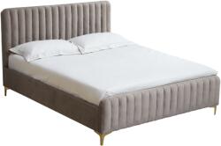 TEMPO KONDELA Ágy ágyráccsal, szürkésbarna Taupe/ króm arany matt, 140x200, KAISA - mindigbutor