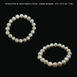  Bratara Perle de Cultura Diametru 52 mm - Margele Neregulate - 7-8 x 9-10 mm - 1 Buc