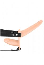 Fetish Tentation Вибриращ двоен пенис колан от силикон Dual Dildo телесен