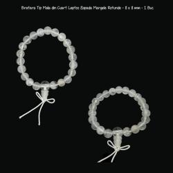  Bratara Tip Mala din Cuart Laptos Zapada Margele Rotunde - 8 x 8 mm - 1 Buc