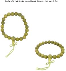  Bratara Tip Mala din Jad Lemon Margele Rotunde - 8 x 8 mm - 1 Buc