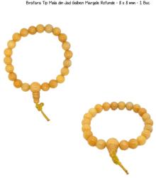  Bratara Tip Mala din Jad Galben Margele Rotunde - 8 x 8 mm - 1 Buc