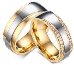 Ékszerkirály Női karikagyűrű, nemesacél, aranyszínű, 6-os méret (32633716237_8)