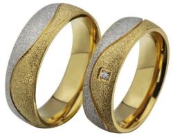 Ékszerkirály Férfi karikagyűrű absztrakt díszítéssel, nemesacél, arany, 12-es méret (32566875432_8)