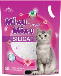 Miau Miau Asternut igienic pentru pisici Miau Miau, Floral, Silicat 8L