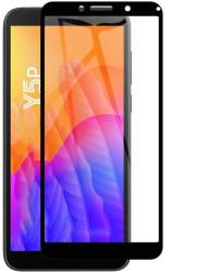 Huawei Y5p Üvegfólia - Full glue, super kemény tokbarát fólia fekete kerettel - tokgalaxis