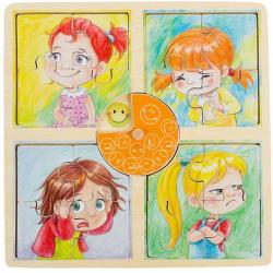 Pino Toys Puzzle din lemn Pino - Emotii, Fetita (5483-1)