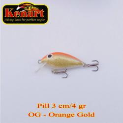 Kenart Vobler KENART Pill Sinking 3cm/4gr, OG, Orange Gold (PIL3S-OG)
