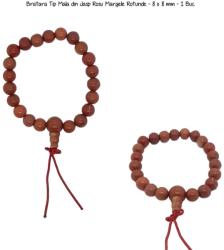  Bratara Tip Mala din Jasp Rosu Margele Rotunde - 8 x 8 mm - 1 Bucc