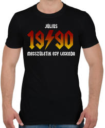 printfashion 1990 JÚLIUS - LEGENDA SZÜLETIK (ACDC STÍLUS) - Férfi póló - Fekete (2701162)