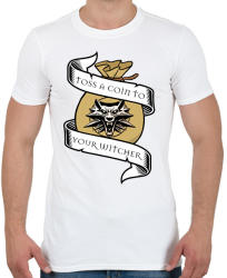 printfashion Toss a coin to your Witcher - Férfi póló - Fehér (2688364)