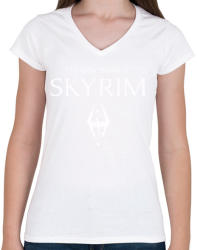 printfashion Skyrim3 - Női V-nyakú póló - Fehér (2703892)