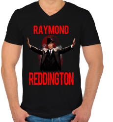 printfashion RAYMOND REDDINGTON - Férfi V-nyakú póló - Fekete (2705183)