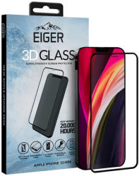 Eiger Folie iPhone 12 Mini Eiger Sticla Curbata 3D Clear Black (EGSP00621)