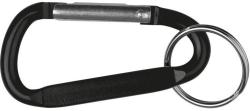 Karabíner kulcstartó karikával, 75 x 30 x 5mm fekete