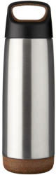 EVERESTUS Sticla termos sport 600 ml, perete dublu, cu maner, Everestus, 9IA19382, Otel inoxidabil, Pluta, Gri (EVE06-10056501)