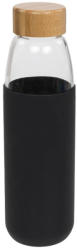 EVERESTUS Sticla sport 540 ml cu capac din lemn, Everestus, KI, sticla, silicon si lemn, negru (EVE06-10055000)