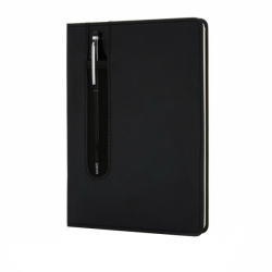 Everestus Agenda A5 coperta tare PU standard si pix metalic stylus, Everestus, SD, hartie, otel inoxidabil, negru (EVE08-P773-311)
