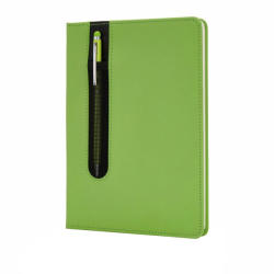 Everestus Agenda A5 coperta tare PU standard si pix metalic stylus, Everestus, SD, hartie, otel inoxidabil, verde, lupa de citit inclusa (EVE08-P773-317)