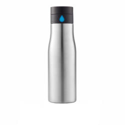 XD Connects Sticla de apa 600 ml, capac care monitorizeaza consumul de apa, XD, AA, otel inoxidabil, abs, gri, breloc inclus (EVE08-P436-882)