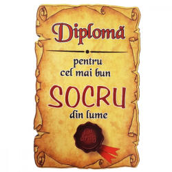 AleXer Magnet Diploma pentru Cel mai bun SOCRU din lume, lemn (CDT-ES-4604-36)