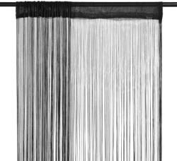 vidaXL Draperii cu franjuri, 2 buc. , 100 x 250 cm, negru (132400) - vidaxl