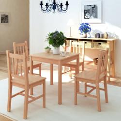 vidaXL Set masă și scaune din lemn de pin, 5 piese (242958) - vidaxl