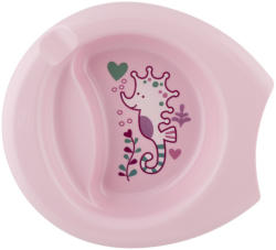 Chicco Easy Feeding csúszásmentes tányér - rózsaszín
