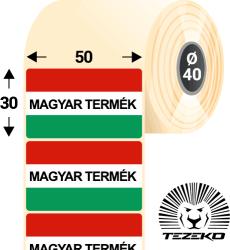Tezeko Magyar Termék etikett címke, 50 mm * 30 mm-es (1000 db/tekercs) (T0500003000-023)