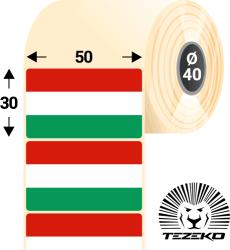 Tezeko Magyar Zászló etikett címke, 50 mm * 30 mm-es (1000 db/tekercs) (T0500003000-022)