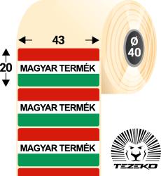 Tezeko Magyar Termék etikett címke, 43 * 20 mm-es (1000 db/tekercs) (P0430002000-005) - dunasp