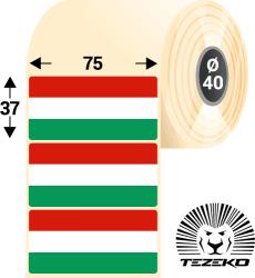 Tezeko Magyar Zászló etikett címke, 75 * 37 mm-es (1000 db/tekercs) (T0750003700-007) - dunasp
