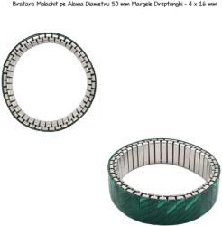  Bratara Malachit pe Alama Diametru 50 mm Margele Dreptunghi - 4 x 16 mm