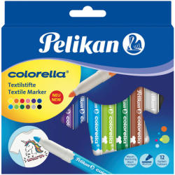 Pelikan Carioci pentru textile, 12 culori/set PELIKAN Colorella Textile